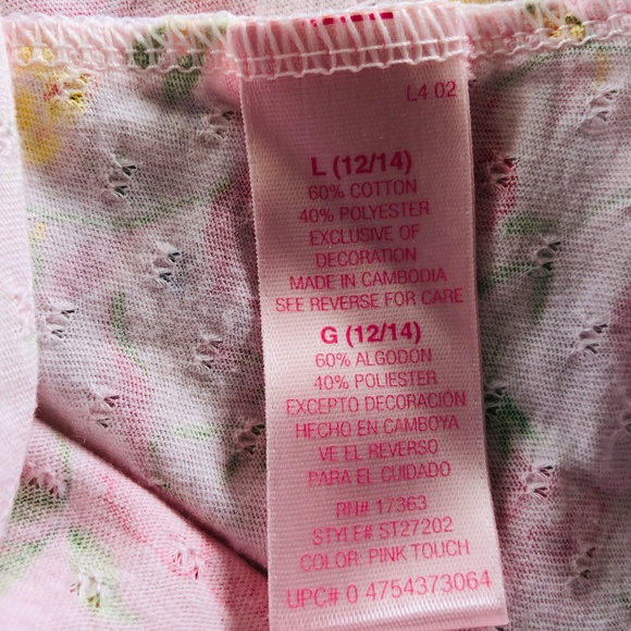 Pink Floral Nightgown Pullover SECRET TREASURES Lace Trimmed Sleeveless - Picture 10 of 10